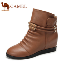 Camel/骆驼女靴2013秋冬新款真皮靴奢华亮钻内增高短靴子81553612