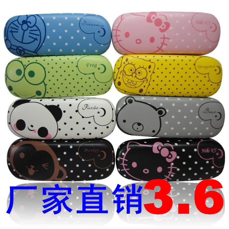 Korea latest fashion cute cartoon animal faces cortex myopic glasses in the box-leather-coated iron