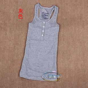  外贸品牌小背心吊带衫 开扣女无袖休闲背心小衫 百搭工字背心女