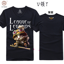 木禾图腾 英雄联盟T恤LOL 迅捷斥候 提莫 莱卡V领短袖T恤半袖衣服