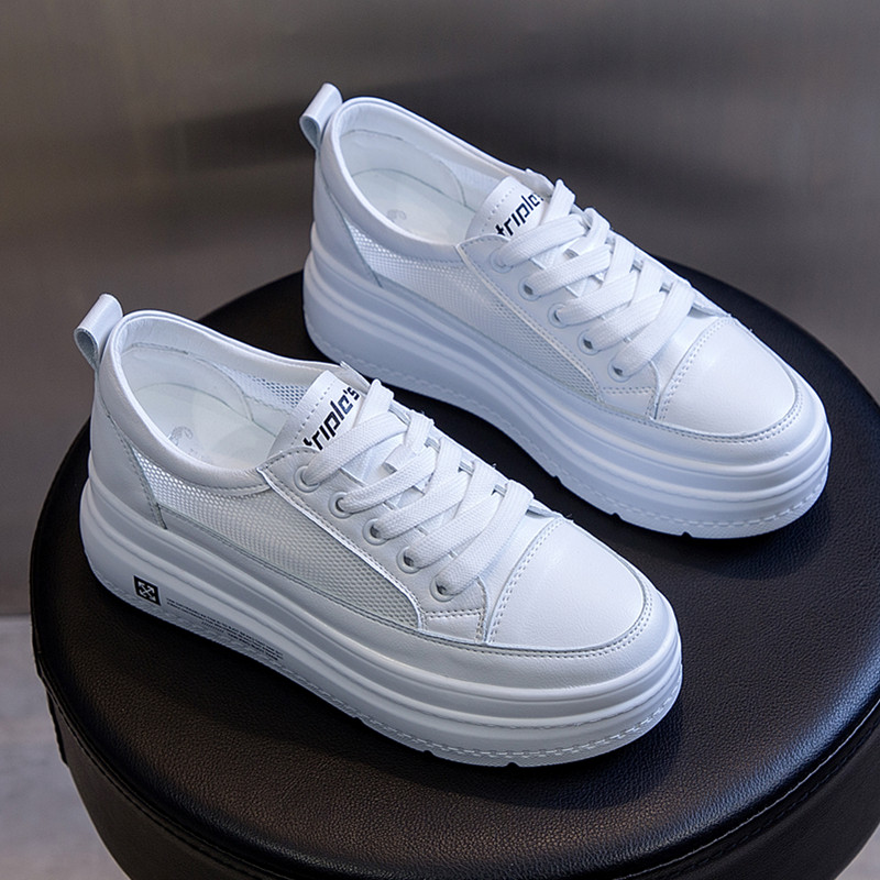 genuine leather Net surface The increase in White shoes 2019 summer new pattern ventilation Versatile Shoe of sponge cake Net Red sandalsin the Women's Shoes, Low shoes category - from Buy2taobao.com to provide professional Taobao agent buy service