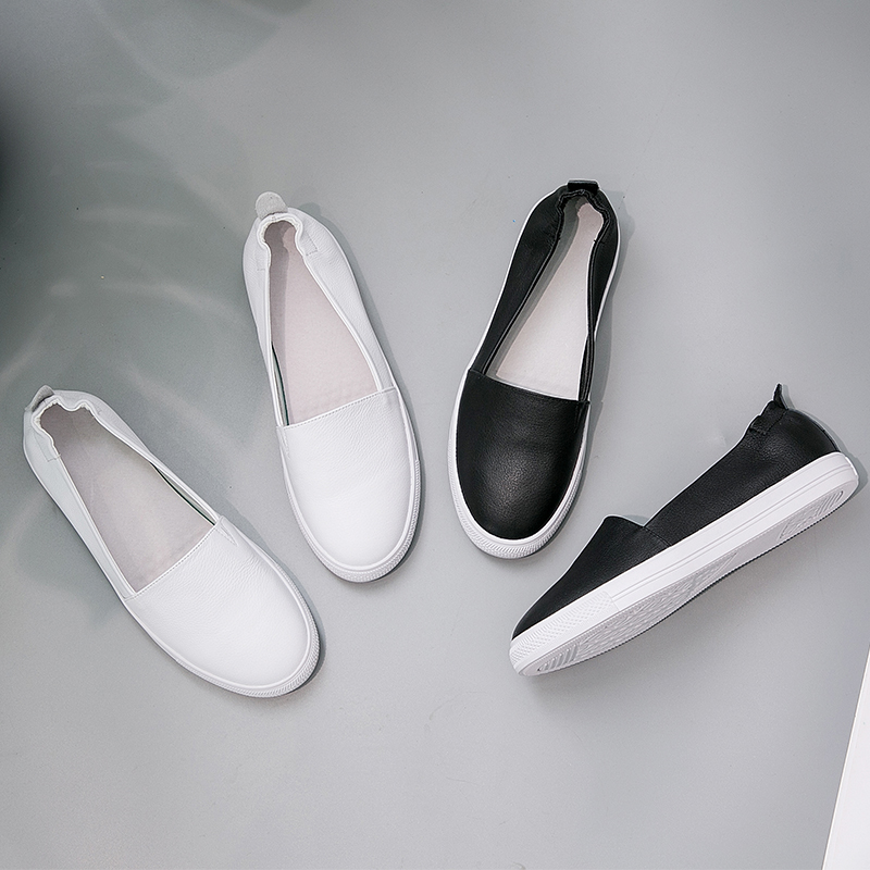 genuine leather Shallow mouth A pedal Lok Fu shoes 2019 Spring and summer new pattern Leather leisure time Versatile Travel? comfortable White shoesin the Women's Shoes, Low shoes category - from Buy2taobao.com to provide professional Taobao agent buy service