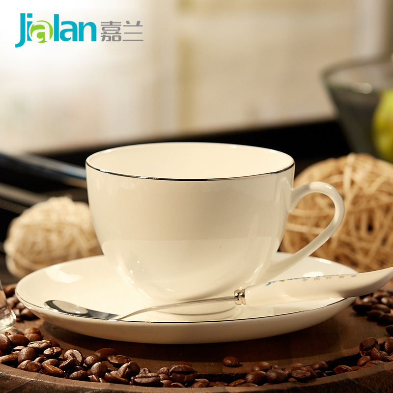 Caroline Bone originality Coffee cup and saucer suit European style Platinum Edge Afternoon Tea personality Water cup Simplicity Ceramicsin the Tableware , Coffee , Mug category - from Buy2taobao.com to provide professional Taobao agent buy service