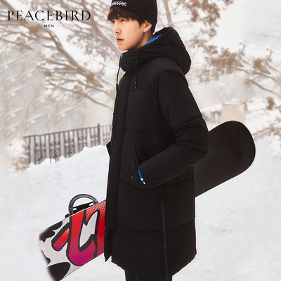 预\/太平鸟男装羽绒服男款2017冬季新品双色中