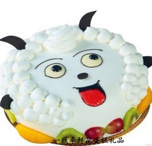 儿童个性喜羊羊鲜奶水果生日蛋糕全国送南京江
