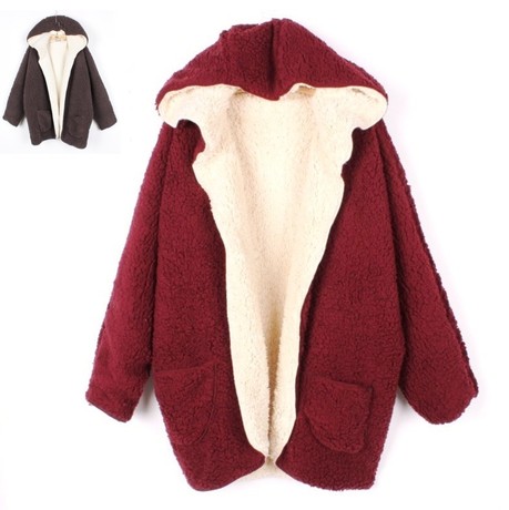 [图]2013<em>秋冬</em>新款宽松<em>大码</em>正反两面穿羊羔绒卫