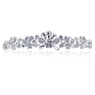  千色新娘流莹韩式结婚额头饰品发箍 水钻皇冠 婚纱花朵发饰花配饰