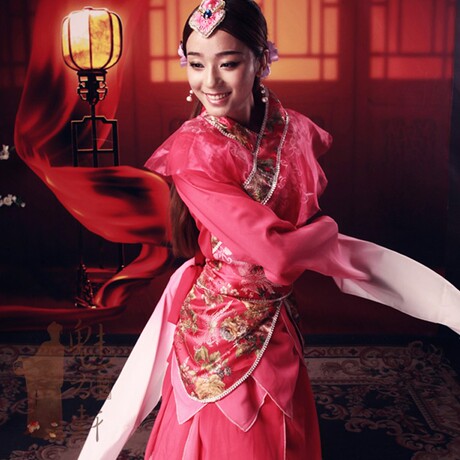 甄嬛传孙俪惊鸿舞蹈服装 仙女水袖舞衣 粉红色