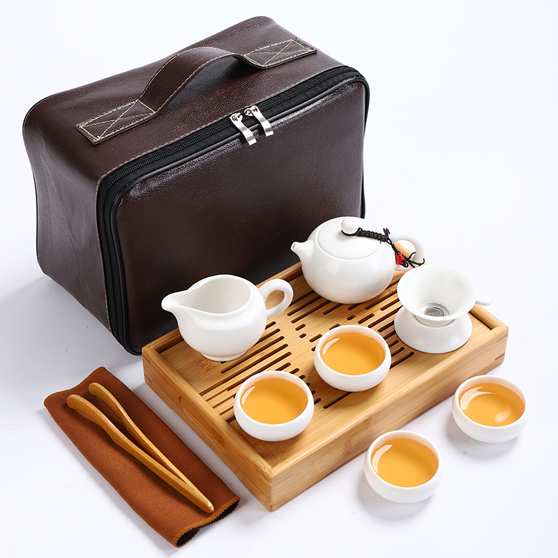 a leather bag outdoors portable travel tea set suit ceramics Cinnabar household Mini vehicle portable Travel? tea setin the Tableware , Tea set , Kung Fu Tea category - from Buy2taobao.com to provide professional Taobao agent buy service