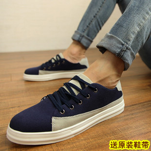  夏季布鞋男士帆布鞋男韩版潮流低帮板鞋男生英伦休闲鞋透气男鞋子