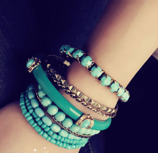  海边度假波西米亚风格手链！绿松石首饰小饰品 民族风 欧美原单