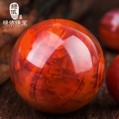 天然南红玛瑙散珠圆珠子柿子红凉山手串金刚星月菩提佛珠隔珠配饰