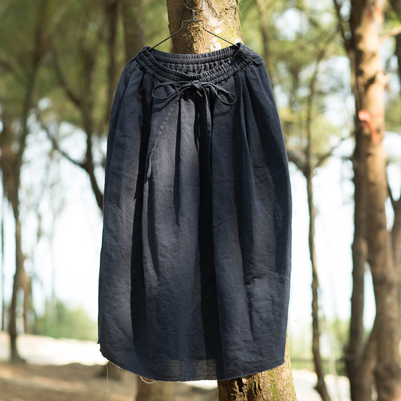 No good city Yarn-dyed linen cotton 2019 spring clothes new pattern Easy Show thin Retro temperament skirtin the Women's clothing/Boutique , Skirts category - from Buy2taobao.com to provide professional Taobao agent buy service