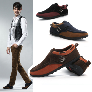  包邮春季新款男鞋韩版休闲鞋耐磨时尚潮鞋板鞋简便搭扣男士英伦鞋