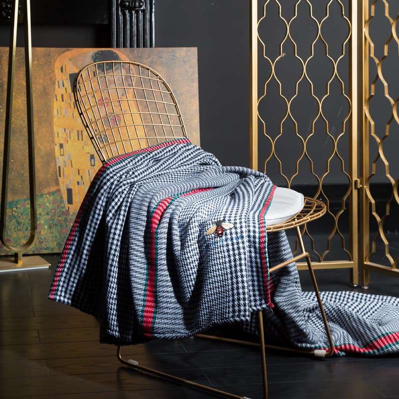 British style classic Black and white grid Gauze adult Towel Blanket summer summer quilt Sofa blanketin the Bedclothes , Leisure blanket/Woolen blanket/Carpet category - from Buy2taobao.com to provide professional Taobao agent buy service