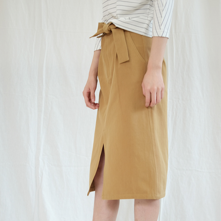 hug maker 百搭高腰 h 型前开衩 显瘦显高 卡其色半裙|msdalam kategori Butik wanita / wanita, skirt - dari Buy2taobao.com untuk memberikan perkhidmatan ejen Taobao profesional membeli