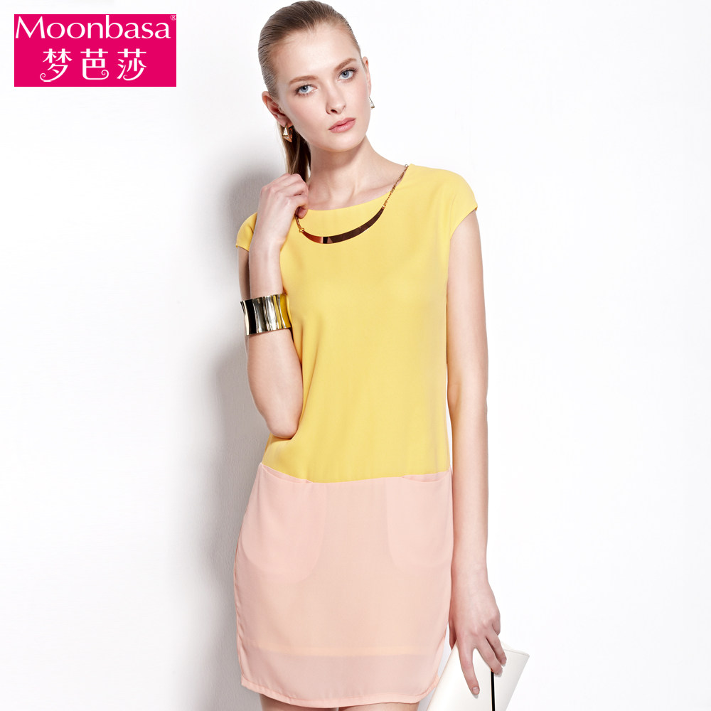 预售<em>梦芭莎 2013</em>新款<em>女装</em>夏季<em>时尚</em>撞色气质雪