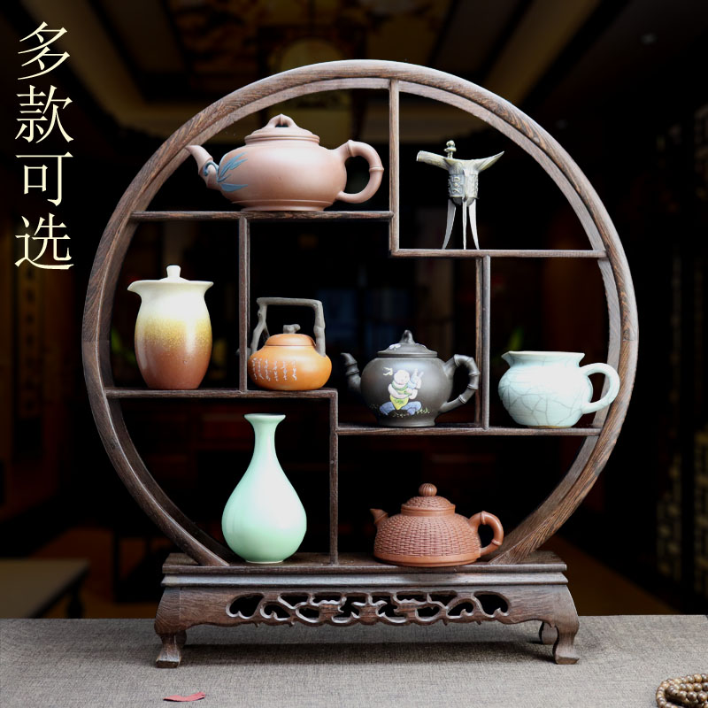 木人居鸡翅木小博古架茶壶架子 红木中式多宝阁 实木展示架摆件|ruв категории жилой мебели, рама тип, Duobao решетки/Богут рамы - от Buy2taobao.com для оказания профессиональной услуги покупки агента Taobao