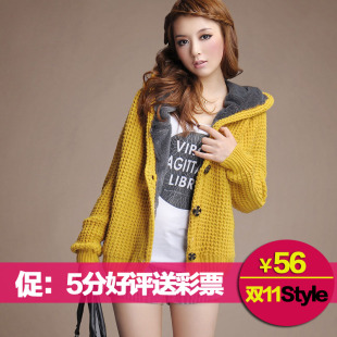 2013秋冬装 新款大衣韩版菠萝针外套加绒加厚