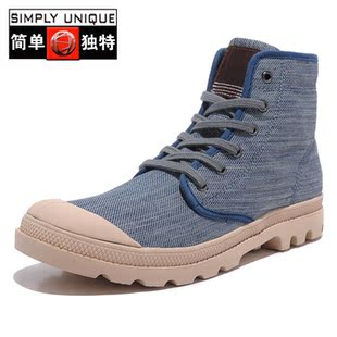  SU男女士高帮厚底牛仔布马丁鞋子 英伦街舞男式潮鞋 韩版短靴军靴