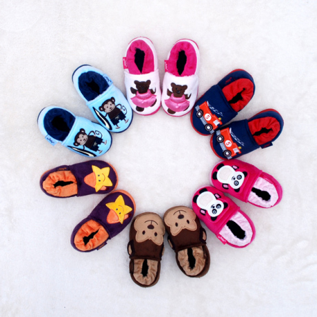 2双包邮卡通图案儿童棉拖鞋家居鞋冬季宝宝棉