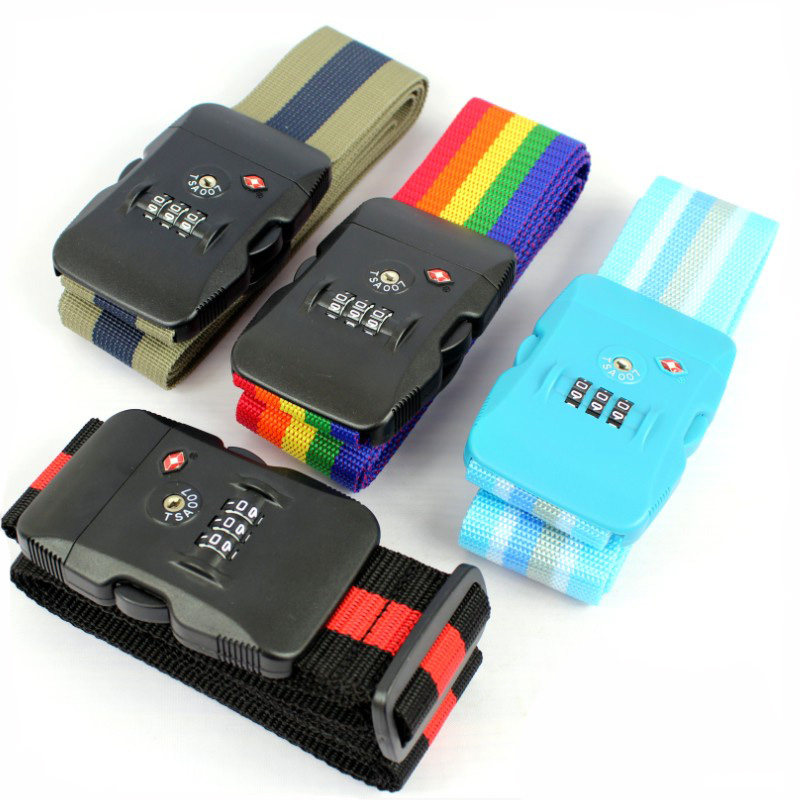 Travel luggage suitcase trolley case TSA strap custom bundles tied with password lock box