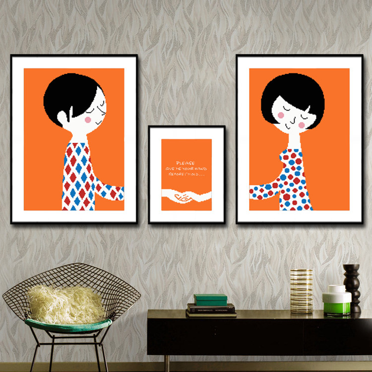 Accurate 3D printed cross stitch substantially new marriage triple draw and hold hands the new living room package-mail