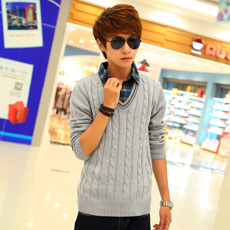 【精选】男士假两件针织衫_<em>搭配</em>AOG 假两件男