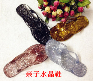  儿童拖鞋 沙滩休闲度假小孩子平底人字拖 糖果色闪亮蝴蝶结女童鞋