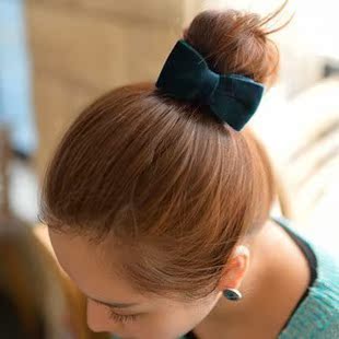  满9.9包邮[8249]韩版气质淑女绒布蝴蝶结宽布发夹香蕉夹扭夹发饰