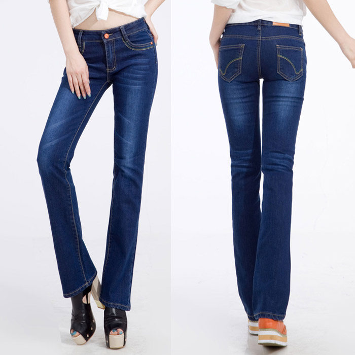<em>美特斯邦威女</em>牛仔裤女微喇长裤修身显瘦2013