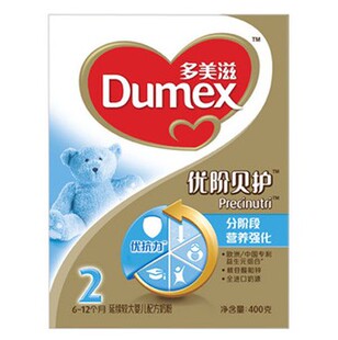 Dumex 多美滋金装优阶贝护2段延续较大婴儿配方奶粉 400克