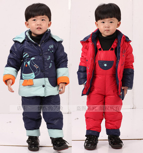  儿童羽绒服套装 男童女童宝宝装婴幼儿冬装小孩裤子外衣服中小童