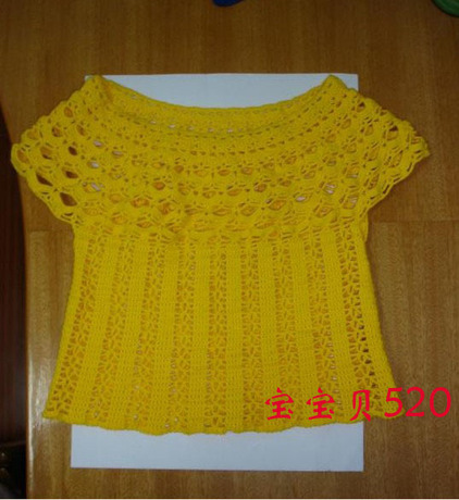 DIY电子教程 <em>从上往下钩</em>的圆领童装 宝宝<em>毛衣</em>钩