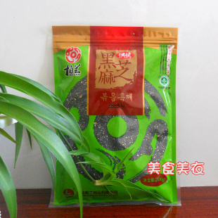  韩国风味食品 美食美衣波兰烘烤熟芝麻 优质黑芝麻200g 补肾益气