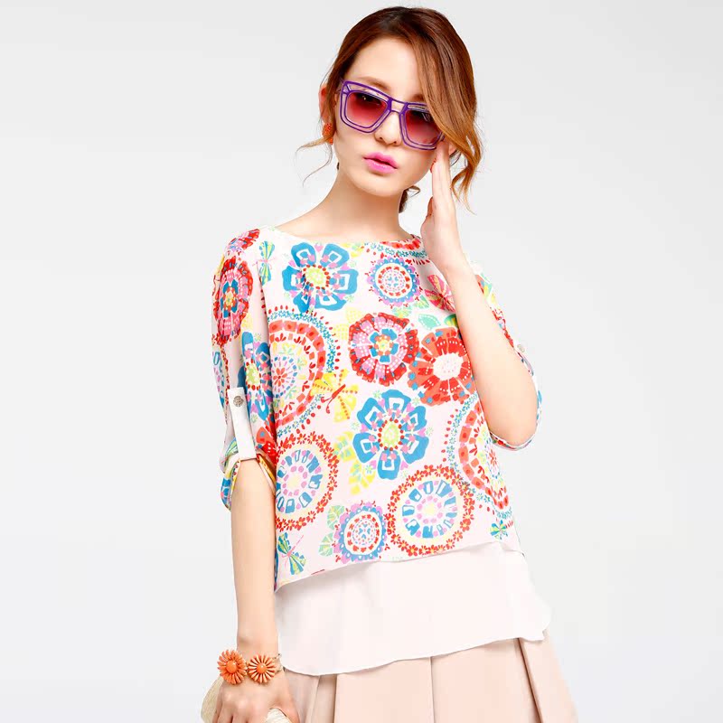 韩版中袖大码糖果色...