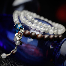 Phoenix Nirvana retro multilayer bracelet female devil natural stone jewelry lobular red sandalwood Chinese style blue dye