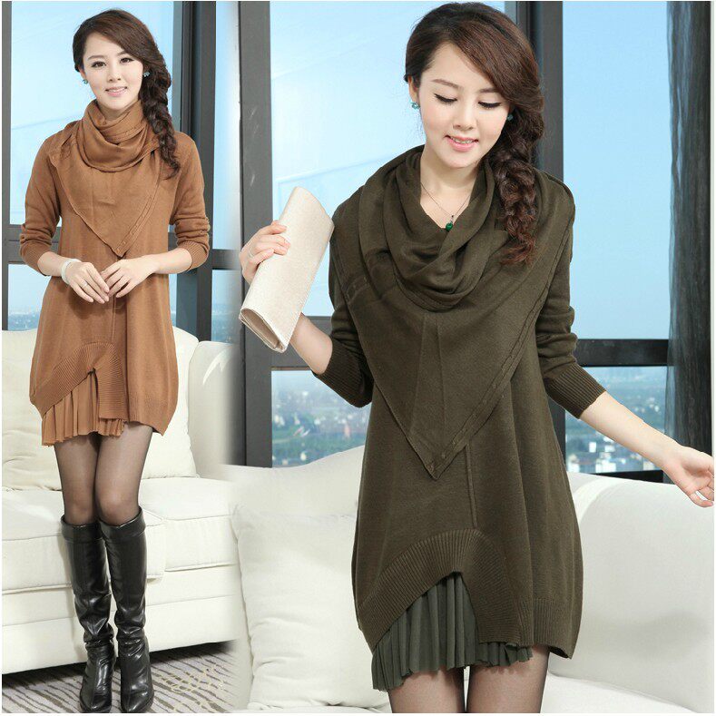 哥弟羊绒衫<em>女式</em>新款<em>打底衫</em>女长袖长款冬<em>毛衣</em>韩