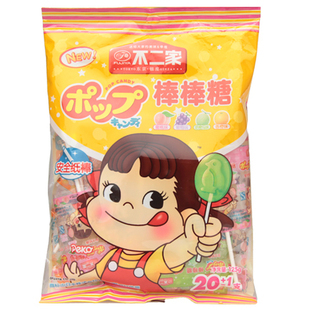  日本 不二家 水果味棒棒糖20只装125g克(160) 蜜桃哈密瓜葡萄香橙
