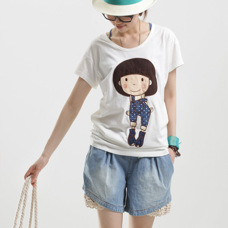 韩版休闲宽松纯棉短...