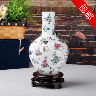  景德镇陶瓷器花瓶 家居客厅装饰品摆件设 简约现代工艺品夜光瓶