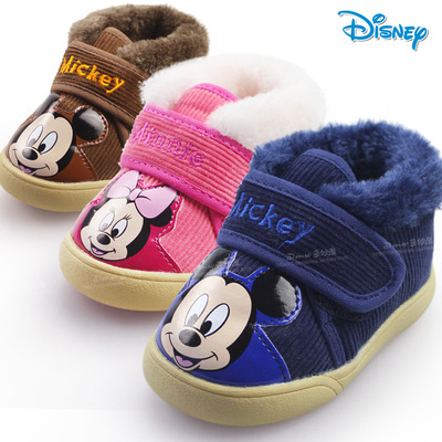 宝宝棉鞋学步鞋软底1-3岁 正品迪士尼冬男女童鞋子休闲保暖鞋