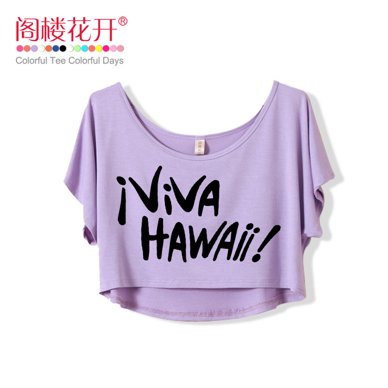 Europe loose bikini small loft flower blouse short t shirt/summer short sleeve dress with bat sleeves blouse woman