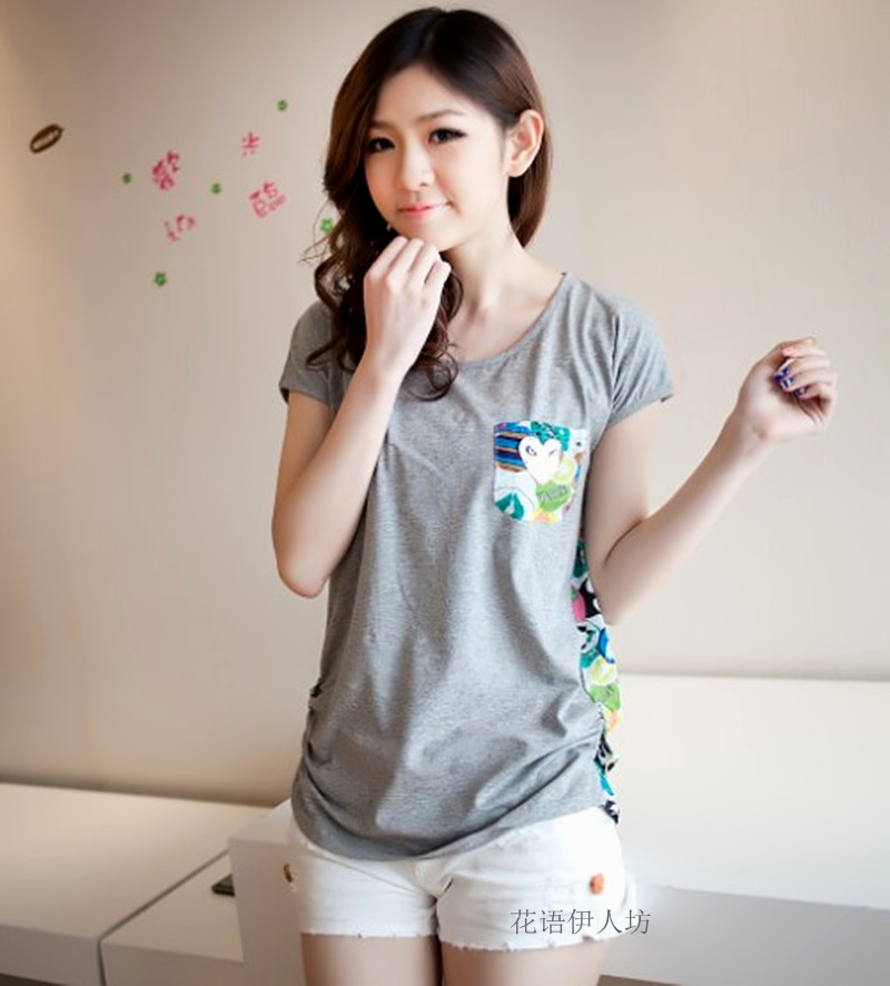 韩版女装大码宽松短袖...