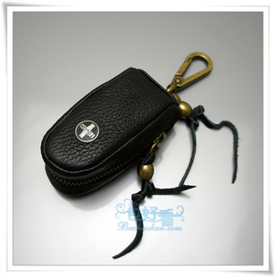  清仓包邮 最潮TOUGH个性流苏牛皮男士钥匙包 女士真皮拉链零钱包