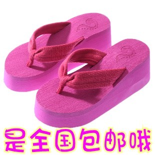  【VIP专享活动】13新夏超高松糕跟人字拖鞋女坡跟厚底夹脚凉拖鞋