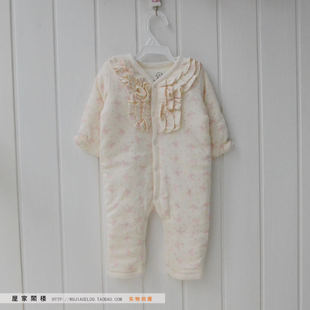  外贸婴儿夹棉连体衣宝宝外出服秋冬装棉衣加厚爬服新生儿保暖棉服