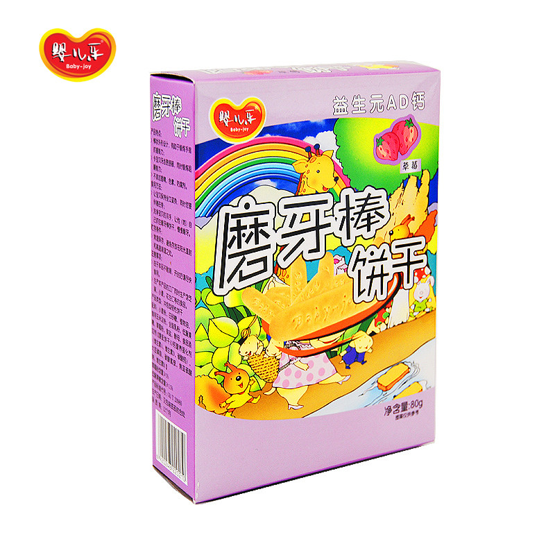 婴儿乐 益生元AD钙 草莓味 磨牙棒饼干 硬度较小 进食时辅助磨牙