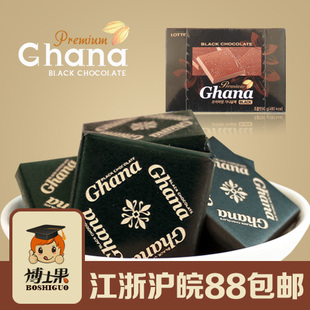  韩国新品 乐天/LOTTE黑加纳黑巧克力 90g/盒/18片