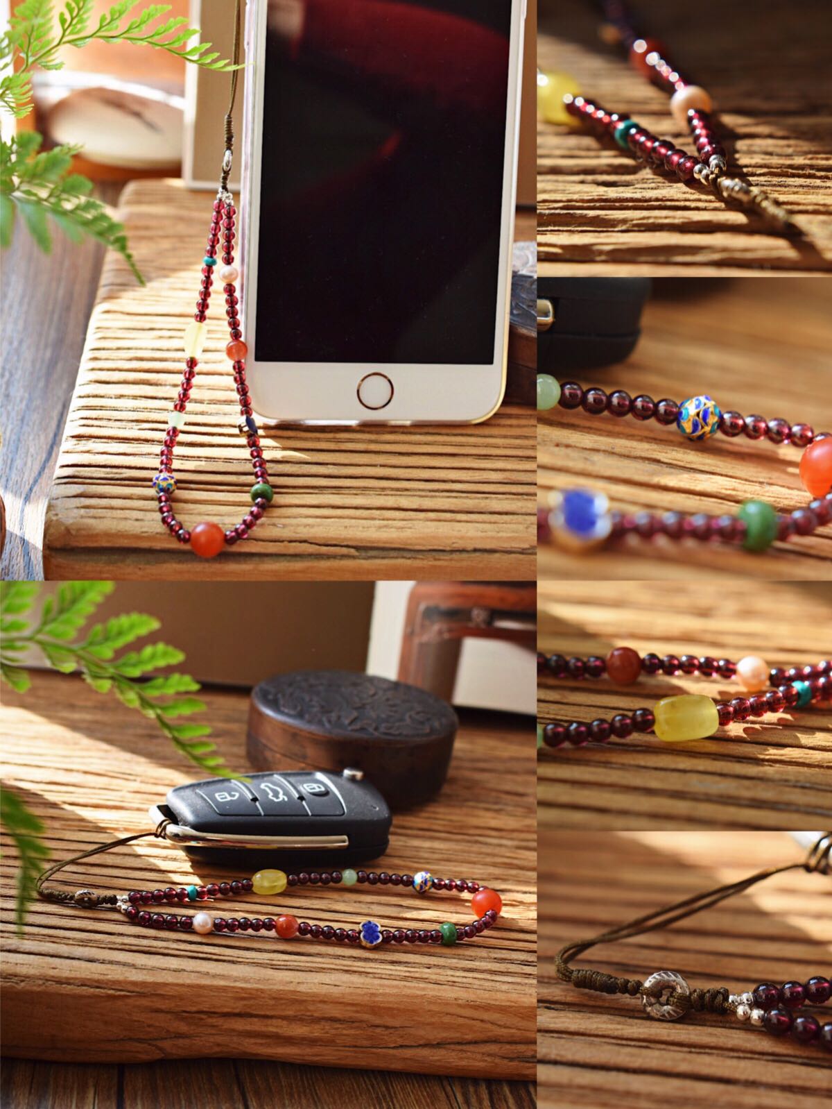 Hand made natural gemstone Dubbo Beeswax Nanhong Hand-knitted Original phone chain personality Unique Refinement exquisitein the 3C Digital Accessories, Cell Phone Accessories , Phone Accessories , Mobile phone pendant/Mobile phone chain category - from Buy2taobao.com to provide professional Taobao agent buy service
